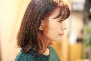 顏周りにセクションカラーでインパクトＵＰ